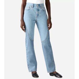 Levis 501 Original Women's Sz 29 X 30 High-Rise Straight-Leg Jeans Blue Denim
